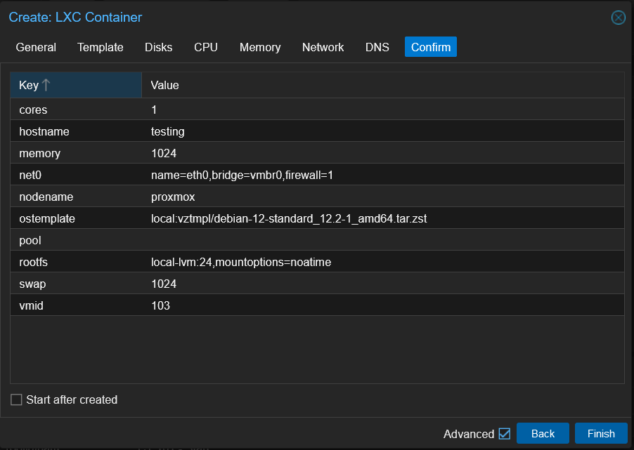 Proxmox Container Template