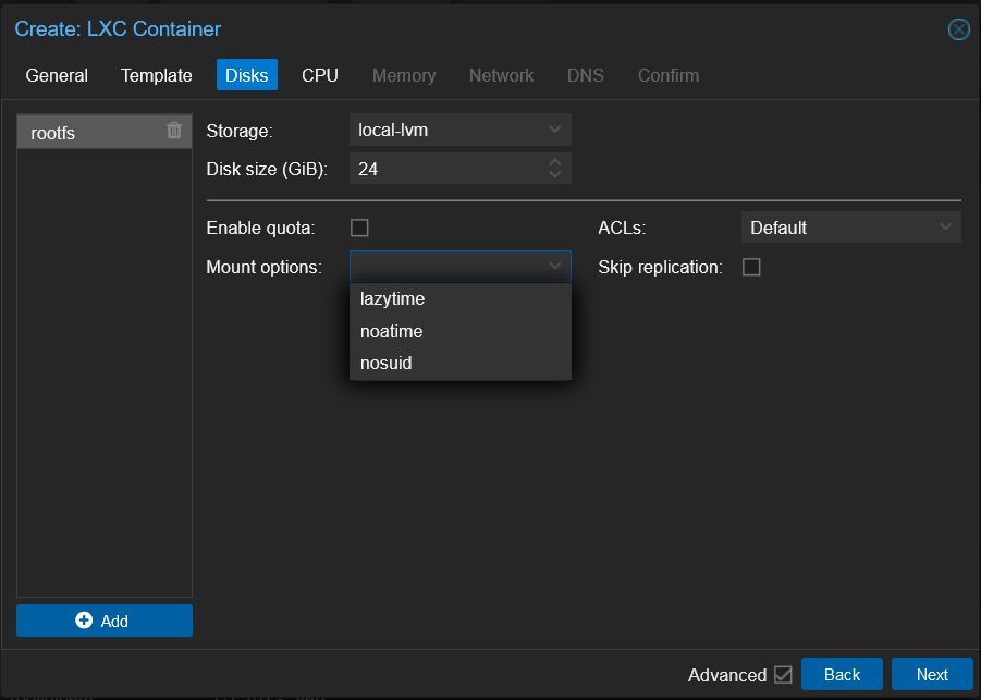 Proxmox Container Template