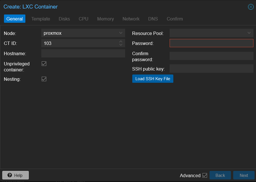 Proxmox Container Template