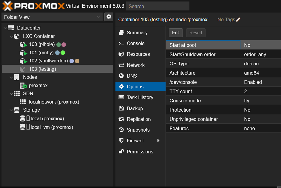 Proxmox Container Template